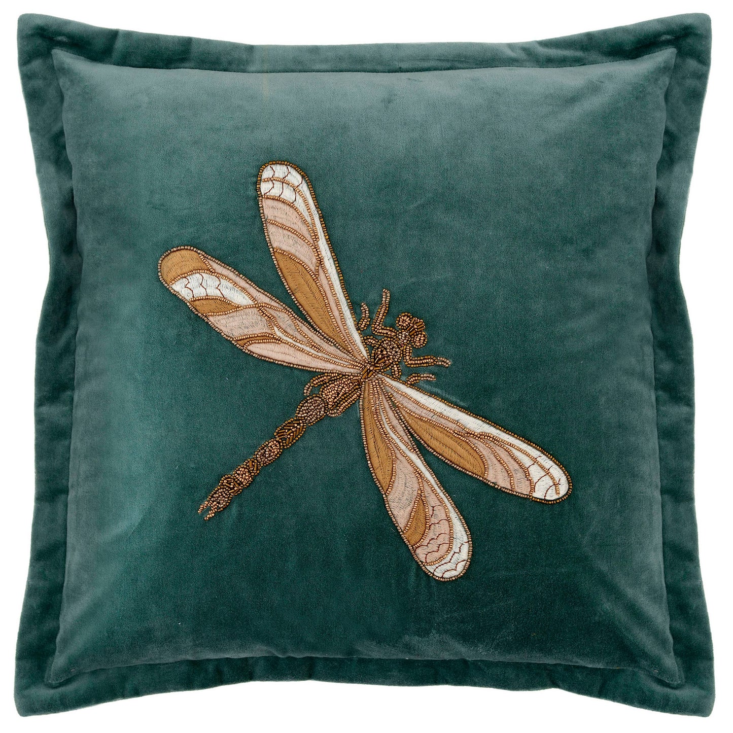 Aria Embroidered Cushion Teal