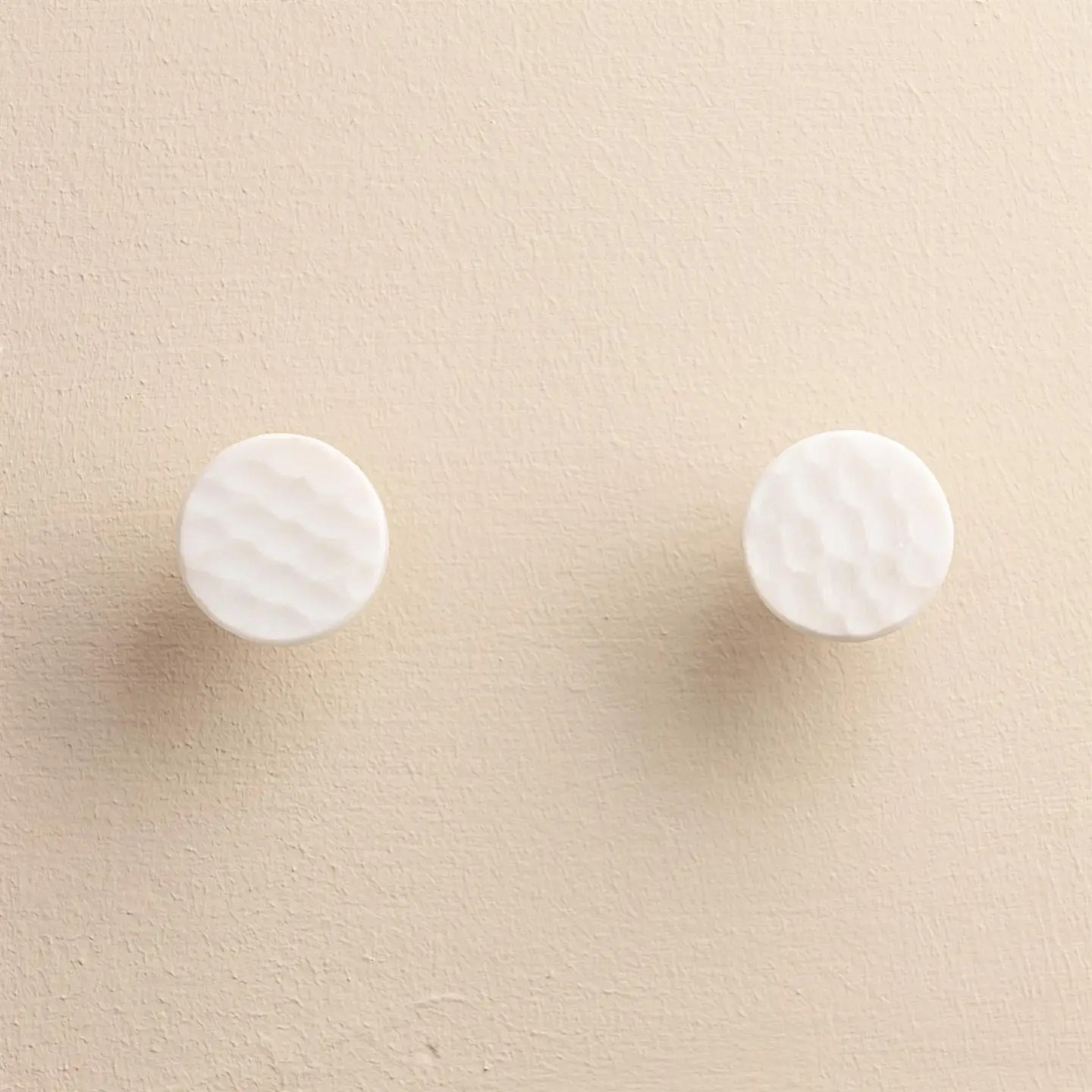 Navi White Stone Oval Drawer Knobs - Set of 2