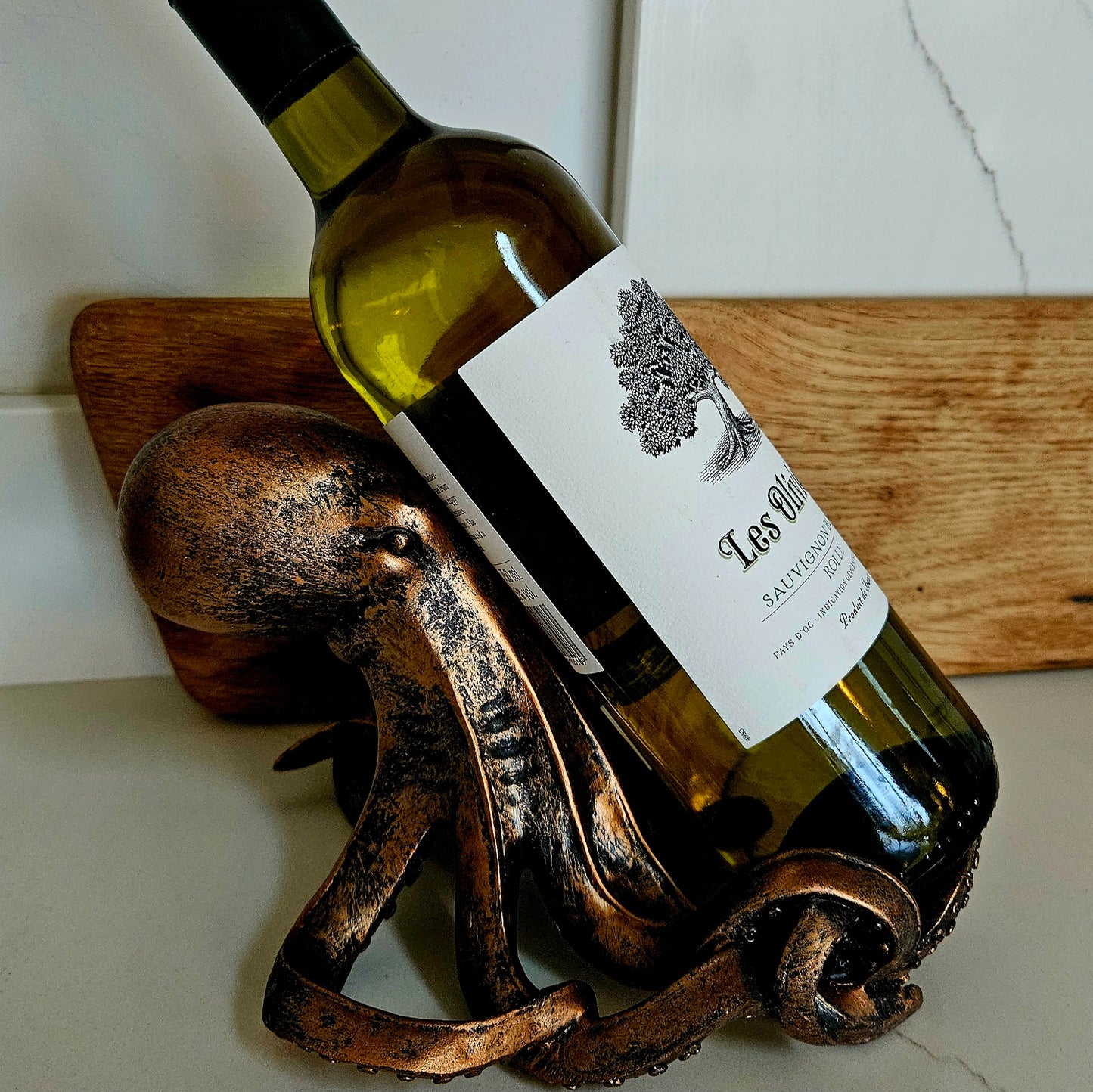 Antique Bronze Octopus Bottle Holder