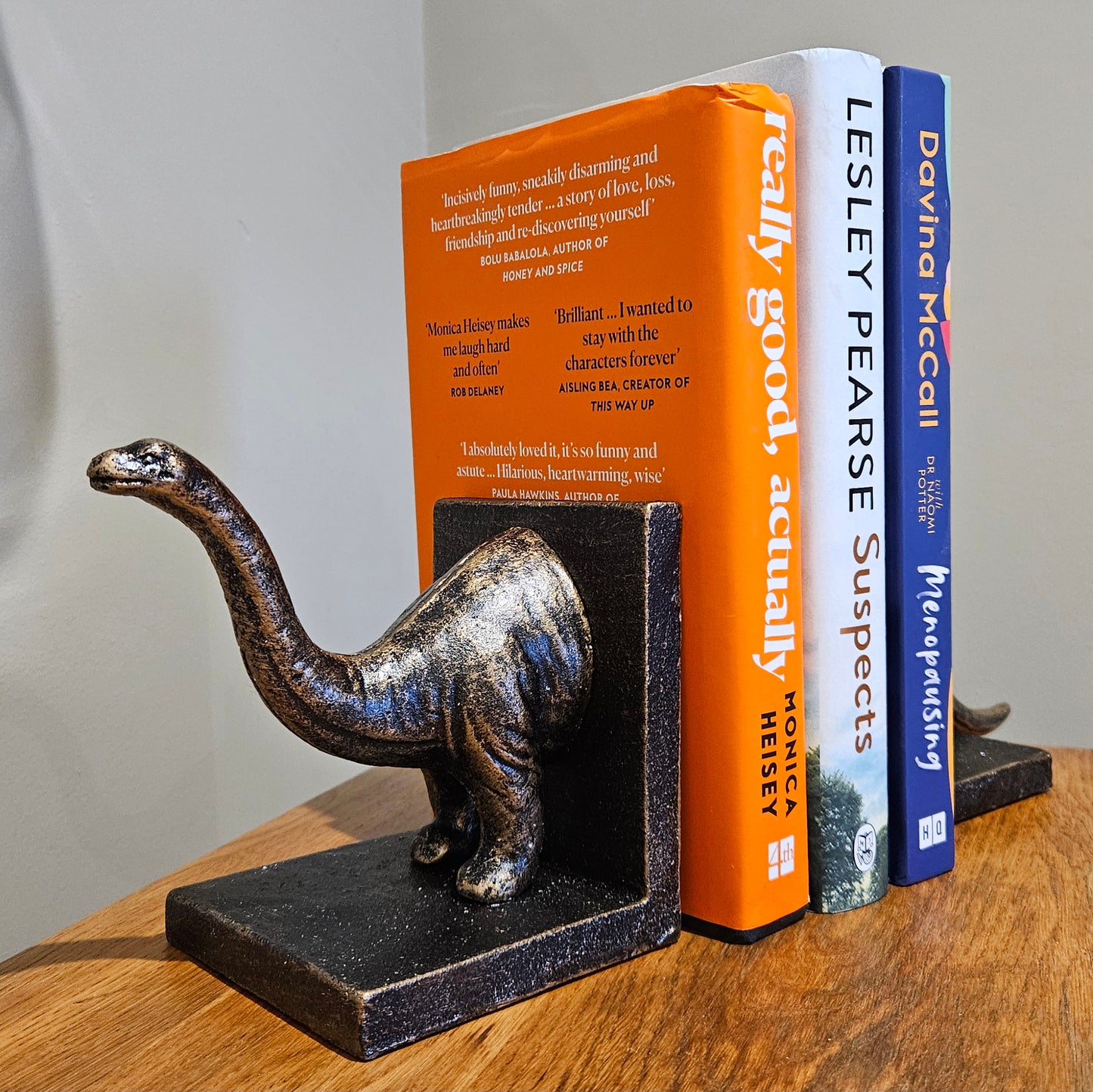 Cast Iron Antiqued Brontosaurus Bookends