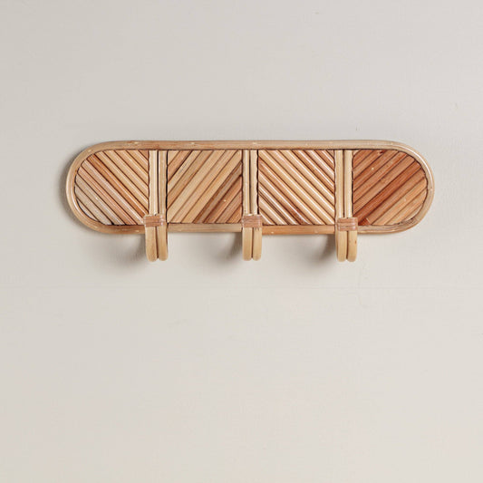 Natural Rattan Coat Rack - 3 Hooks