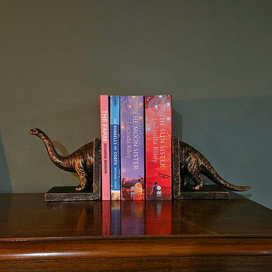 Cast Iron Antiqued Brontosaurus Bookends